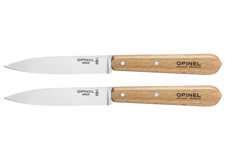 Opinel N112 2-piece Paring Knife Set, 10cm with beech wood handles