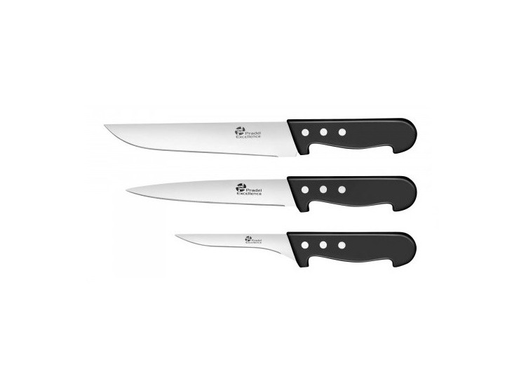 Pradel Excellence 3-piece Butcher Knife Set - Triple-riveted handles