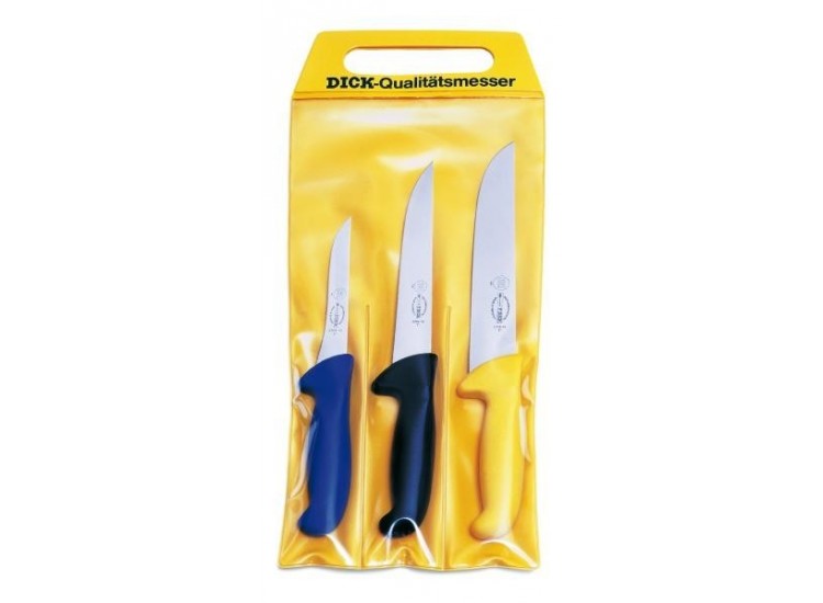 Dick Ergogrip 3-piece Butcher Knife Set - Ergonomic multicoloured handles