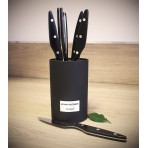 Au Nain Brasserie Universal Knife Block with 6 steak knives - black handles