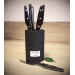Au Nain Brasserie Universal Knife Block with 6 steak knives - black handles