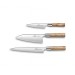 Sabatier International Knife Bag with 3 Japanese-style knives - wooden handles