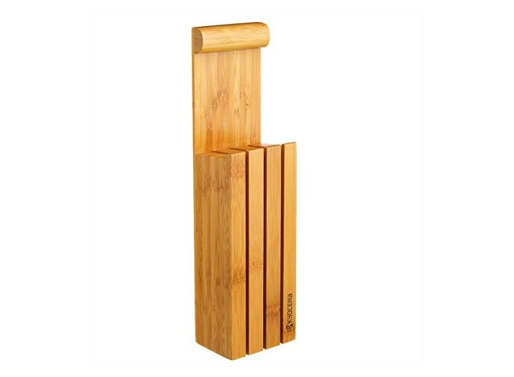Kyocera Empty Bamboo Knife Block for 4 kitchen knives