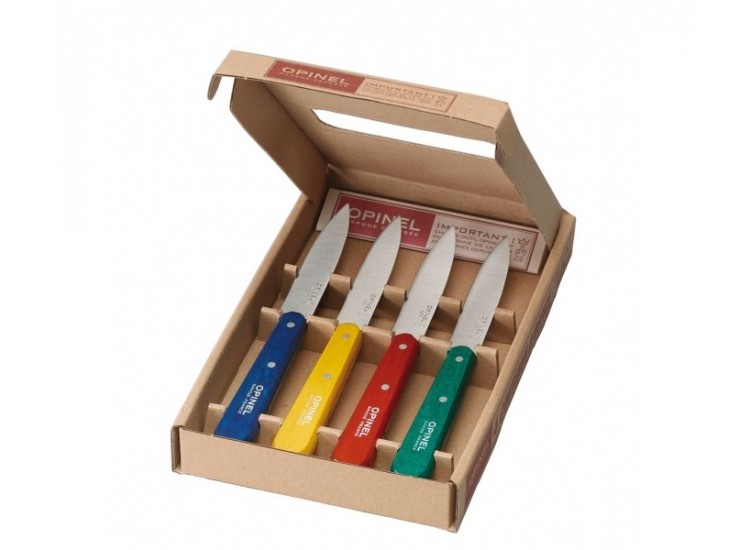 Opinel n&deg;112 Knife Set - 4 Paring Knives 10cm with colourful handles