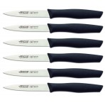 Arcos Nova 6-piece Paring Knife Set 10cm with black polypropylene handles