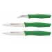 ARCOS Nova 3-piece Paring Knife Set - green handles