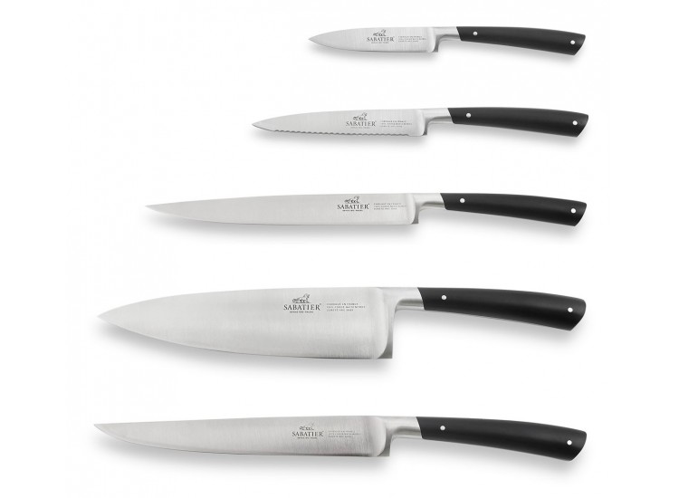 Sabatier Edonist 5 piece Knife Set + Roll Bag - 100% forged blades
