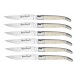 Laguiole Bougna 6-piece Table Knife Set - Buffalo bone handles