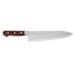 Jikko Mahogany Tsuchime Japanese Chef Knife 21cm damascus steel blade