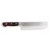 Jikko Mahogany Tsuchime Japanese Nakiri Knife 16cm damascus steel blade