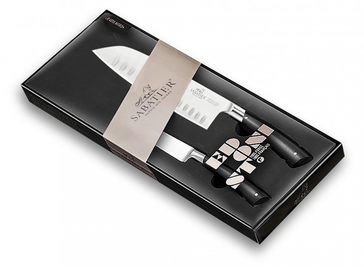 Sabatier Edonist 2 piece Knife Set : Santoku Knife + Paring Knife 