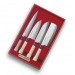 Jaku 4-piece Japanese Knife Set: Nakiri + Santoku + Deba + Sashimi