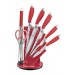 Pradel Excellence 7-piece Knife Block Set - red handles