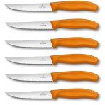 Victorinox SwissClassic 6-piece Serrated Steak Knife Set - orange handles