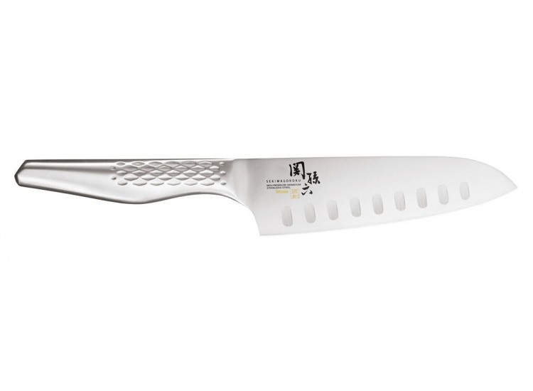 Kai Seki Magoroku Shoso Santoku Knife scalloped blade 16.5cm