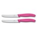Victorinox SwissClassic 2-piece Table Knife Set, round tips and pink handles