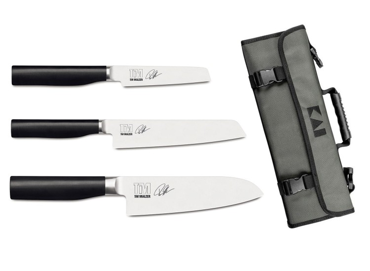 Kai Shun Tim Malzer Kamagata 3-piece knife set + roll bag