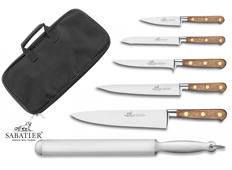 Sabatier Perigord Knife Bag with 5-piece knife set + 1 sharpening steel