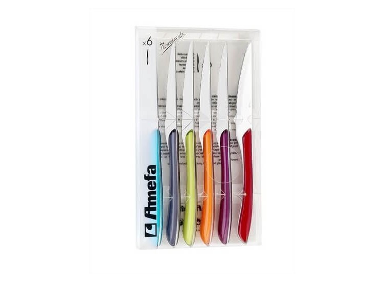 Amefa Eclat 6-piece Steak Knife set - multicoloured