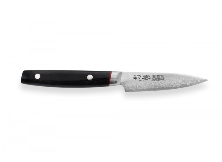 Kanetsugu Saiun Paring Knife damascus blade 9cm