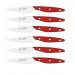 Au Nain Brasserie 6-piece Steak Knife Set – riveted red handles