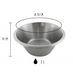 Matfer 100% Stainless Steel Flat Bottom Mixing Bowl - Diameter 20cm