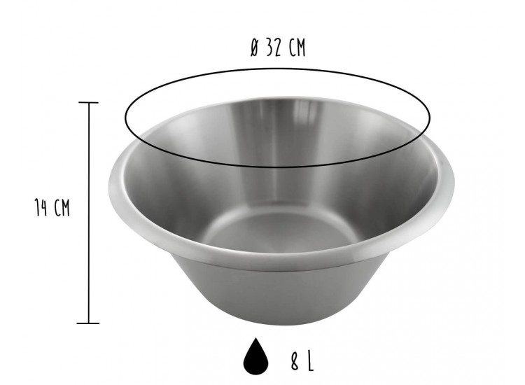 Matfer Flat Bottom Mixing Bowl - Diameter 32cm