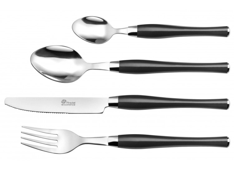 Pradel Excellence Manoir 16-Piece Cutlery Set - Black color