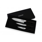 Wusaki Ebony VG10 2-piece Set with Santoku knife + Utility knife + Paring knife