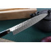 Wusaki Ebony AUS8 Santoku Knife scalloped blade 17cm ebony handle