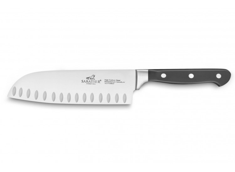 Sabatier International Pluton Santoku Knife hollow edge blade 18cm