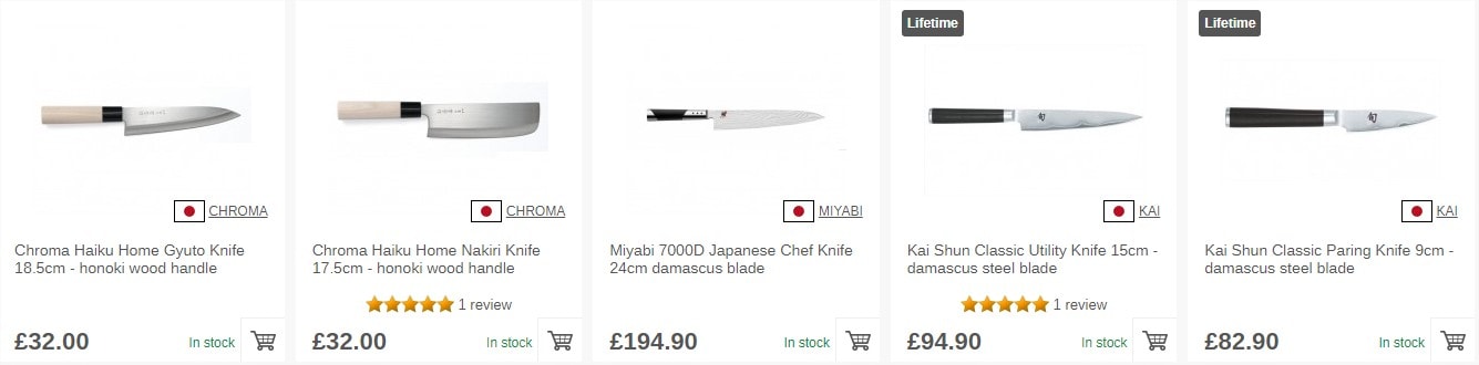 Discover our large selection of Japanese knives